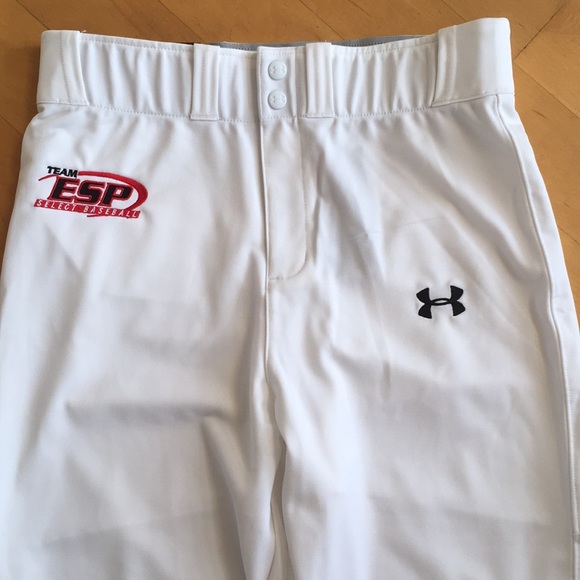 Under Armour Pants Under Armour Mens White Baseball Pants Heat Gear